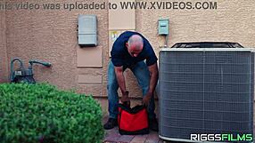 my huge fake tits bounce wild while fucking the repairman senseless!