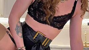 Watch this wild crossdresser Iskra unleash an amazing cumshot in total fetish humiliation