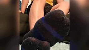 tomas styl's sweaty feet after a long day walk look so tempting...