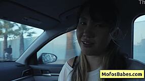 Sexy Tomie Tang's Natural Big Boobs Bounce Wild in Car Fuck with Friend!