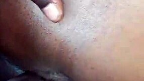 afroking unwraps her fat black pussy as christmas gift from curvy neighbor