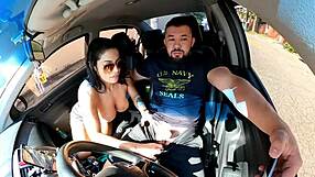 Uber BBW Passenger No Panties Licks Driver's Cock