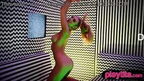 busty blonde milf strips fishnets showing pierced tits fat ass