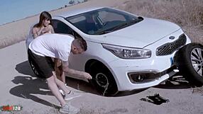 I'm fucking young skinny michy perez's tight pussy roadside with kevin