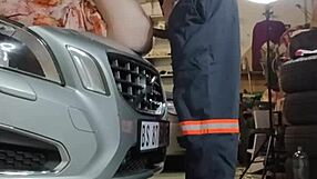 BellaJames Breaks Down Needing Cash so Mechanic Rips Clothes for Tight Pussy Fuck!