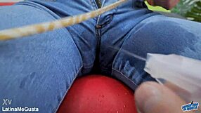 skinny babe's huge cameltoe ass thighs natural boobs