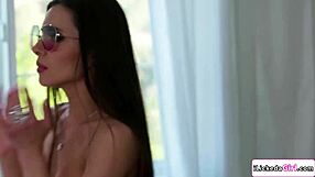 petite brunette babe facesits hairy pussy on lesbian cop in office lingerie tribbing