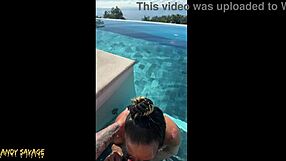 exotic asian gf moans giving deepthroat public bj at costa rica infinity pool