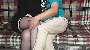 Amateur Homemade Wife In Nylons And Stockings Cheats With Neighbor On Me