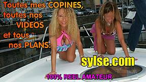 French Milfs and Lesbian Teens Strapon Fuck Outdoor Public Exhibition