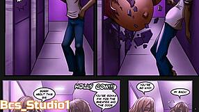 What happens when charlotte's giantess ass and tits inflate huge during cowgirl ride?
