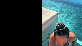 exotic asian gf moans giving deepthroat public bj at costa rica infinity pool