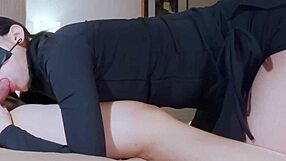 Asian beach babe squirts on huge natural tits during footjob ride!