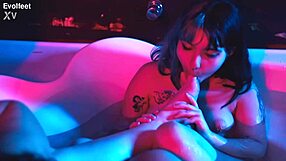 Lesbians worship big asses feet in steamy threesome tub?