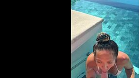 exotic asian gf moans giving deepthroat public bj at costa rica infinity pool