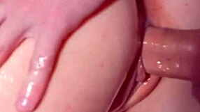 semen drips forever between her puffy pussy lips