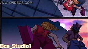 What happens when charlotte's giantess ass and tits inflate huge during cowgirl ride?