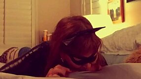 granny catwoman deepthroats batman in wild cosplay suckfest