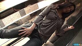 big ass asian deepthroats throbbing cock atop skyscraper building