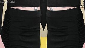 her black two-piece outfit plunges deep showing kit summers natural small tits in photoshoot