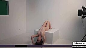 whoa, check out this cute blonde teen's deepthroat skills in her nude photoshoot