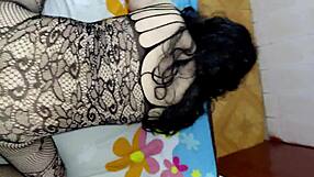 25cm Black Stud Barebacks Travesti Ass Full of Hot Cum