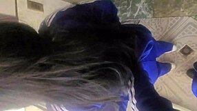 Petite latina schoolgirl caught bent over in bathroom doggy by classmate