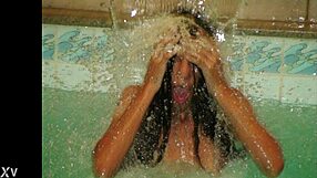 backstage at rio hotel brazilian housewife flashes shaved pussy in fishnets