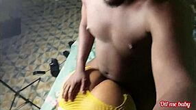 Juicy black babe bent over takes doggystyle pounding till dripping wet