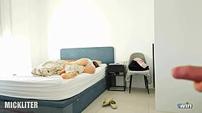 Teen blasts cum between stepsister's juicy ass buns