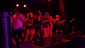 Tasia flashes mickey's dick with dirt nasty on fremont street stage hardcore