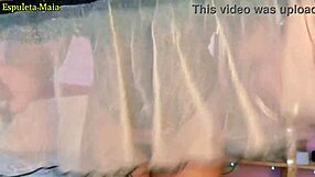 hot brunette latina stuffs panties deep in her tight ass crack shaking natural tits for cam.