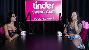 Safada's sheer red lingerie boquete after tinder swing fuck