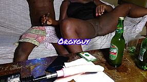 west african housewife's juicy trimmed pussy gaps wide craving hot cum from her lover's thick cock