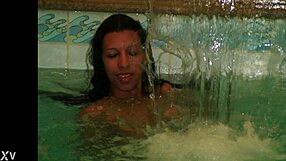 backstage at rio hotel brazilian housewife flashes shaved pussy in fishnets