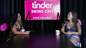 Safada's sheer red lingerie boquete after tinder swing fuck