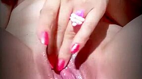 Nympho stepsister's wet pussy masturbation leaks by total accident outdoors