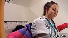 adorable czech teen gets seduced in hypermarket then pov drilled hard after striptease