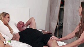 Melony melons sucks my cock hard while wife Kymber Leigh watches her lick