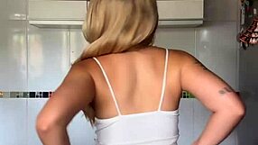 Blonde amateur shakes big ass nipples pierced softcore solo