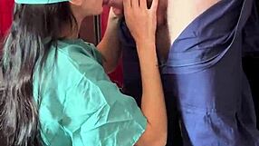 nurse lara sucks patient cock in halloween hospital