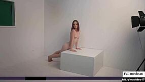 whoa, check out this cute blonde teen's deepthroat skills in her nude photoshoot