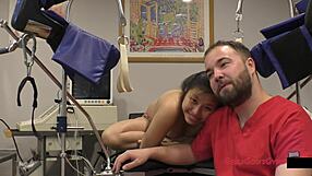 raya nguyen spreads shaved pussy wide during tampa university entrance physical exam