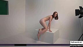 whoa, check out this cute blonde teen's deepthroat skills in her nude photoshoot