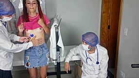 Redhead Teen's First Time: Gynecologists Rip Skirt for Creampie Hospital Fuck!