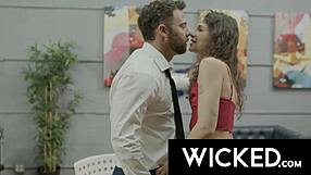 after her spy bust in the breakroom liz jordan rides cowgirl and takes deepthroat doggystyle pounding