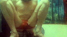 Tranny 881 Bends Over Teasing Her Tight Ass for Hard Anal Riding
