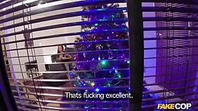 British cop rams huge cock into cam girl's pussy by christmas tree pov