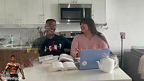 Ecstatic Latina BBW Moans During Intense Study Buddy Dick-Down