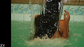 backstage at rio hotel brazilian housewife flashes shaved pussy in fishnets